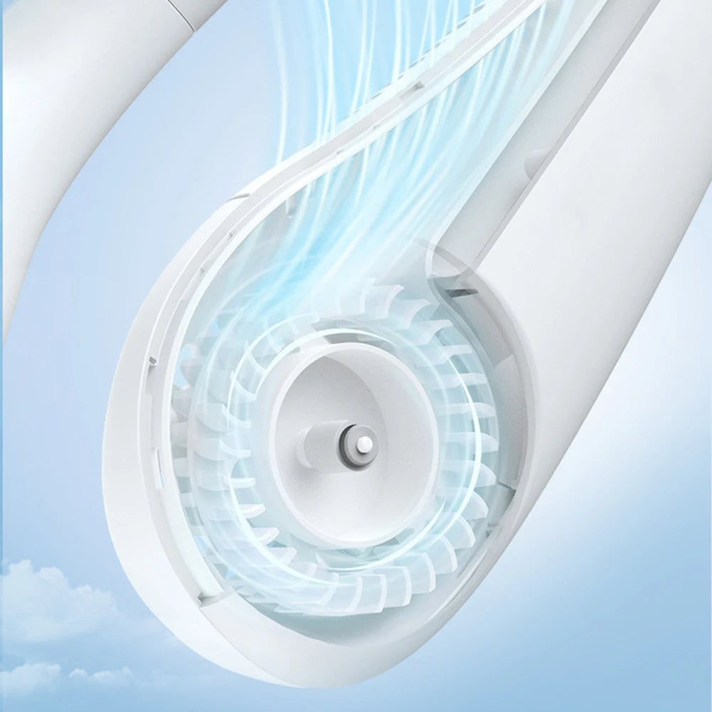 Ventilador de Cuello Portátil Sin Aspas – Recargable, Ligero y Silencioso