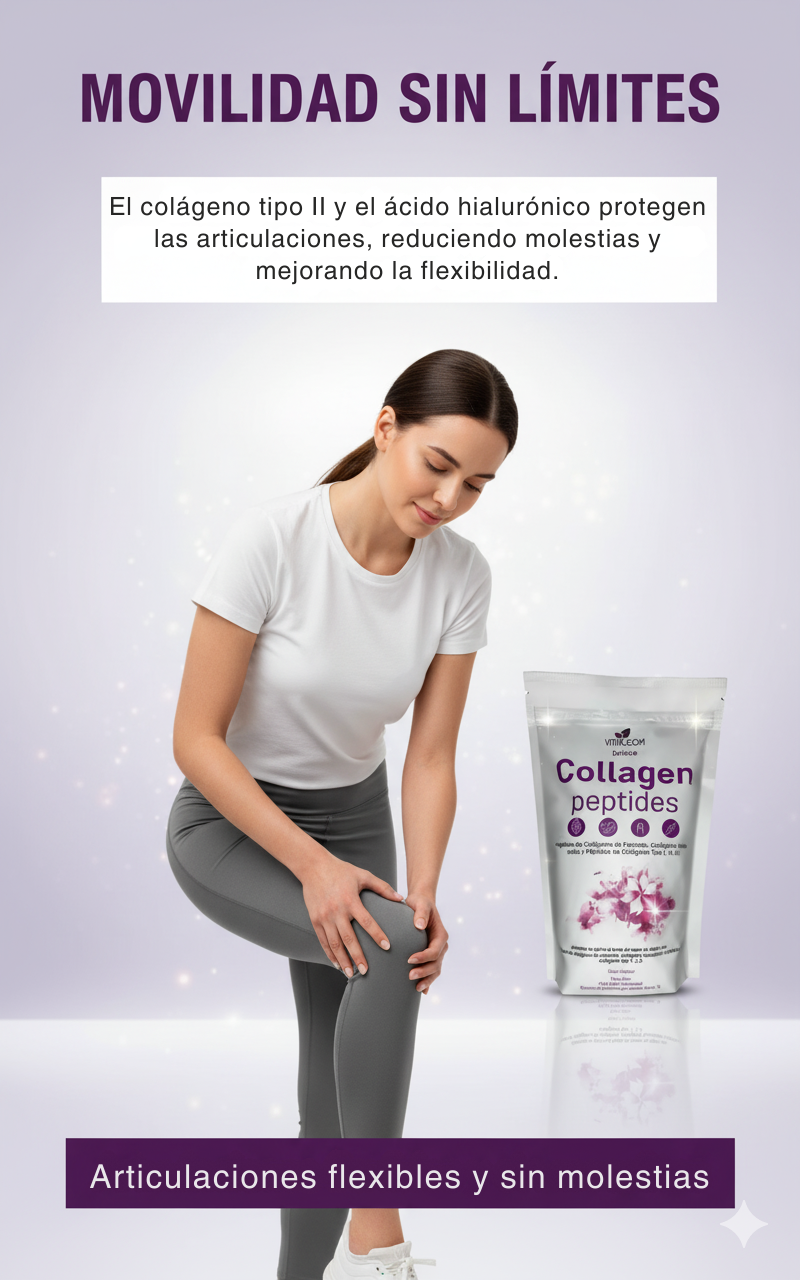 DELUXE Colágeno Piel y Articulaciones con Péptidos de Pescado Hidrolizado Tipo I, II y III