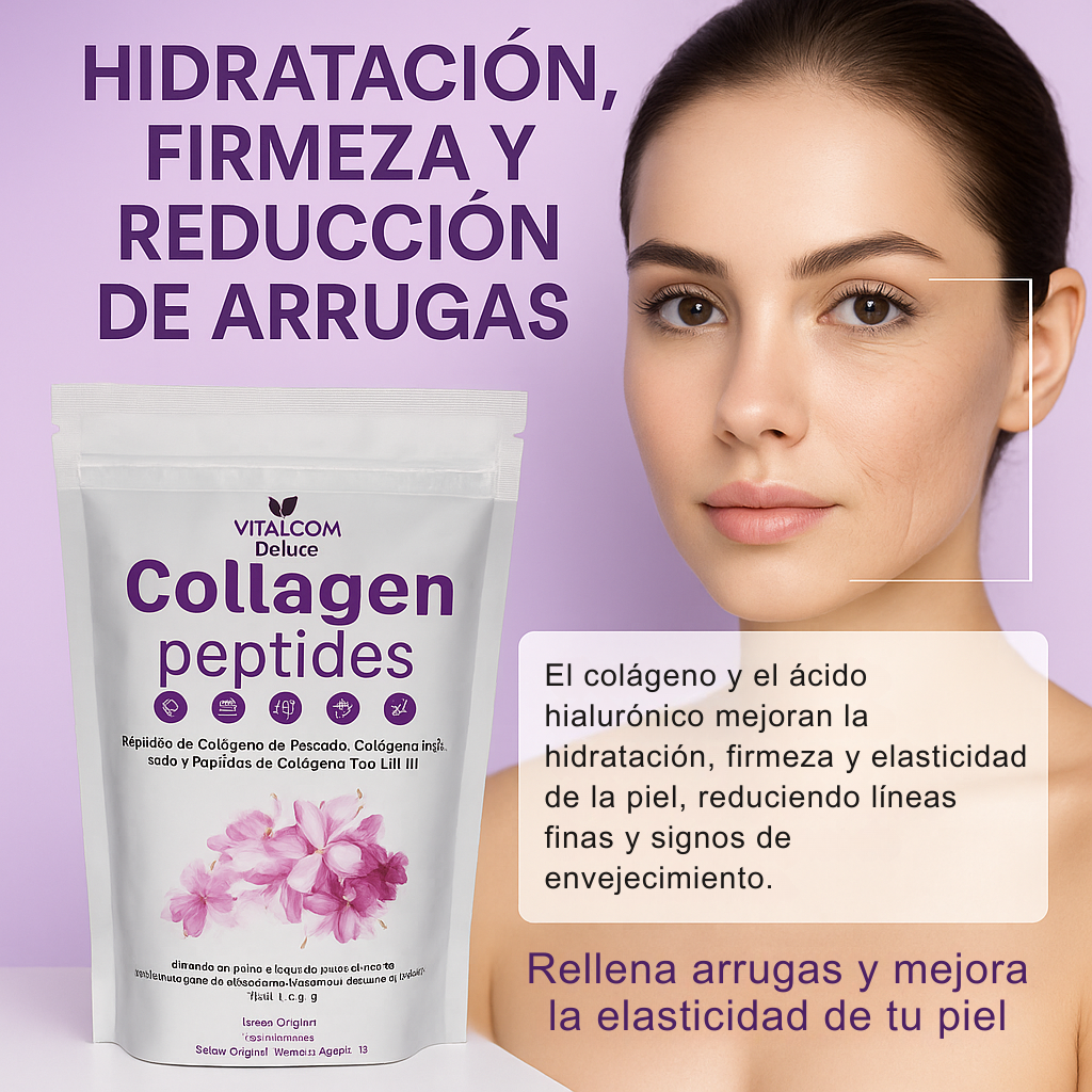 DELUXE Colágeno Piel y Articulaciones con Péptidos de Pescado Hidrolizado Tipo I, II y III