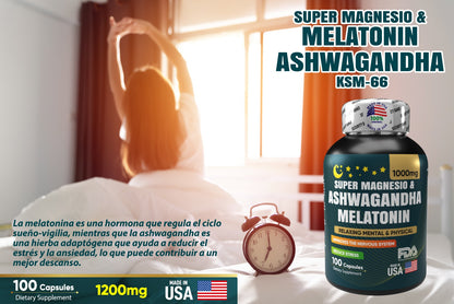 Super Magnesio + Ashwagandha KSM-66 + Melatonina